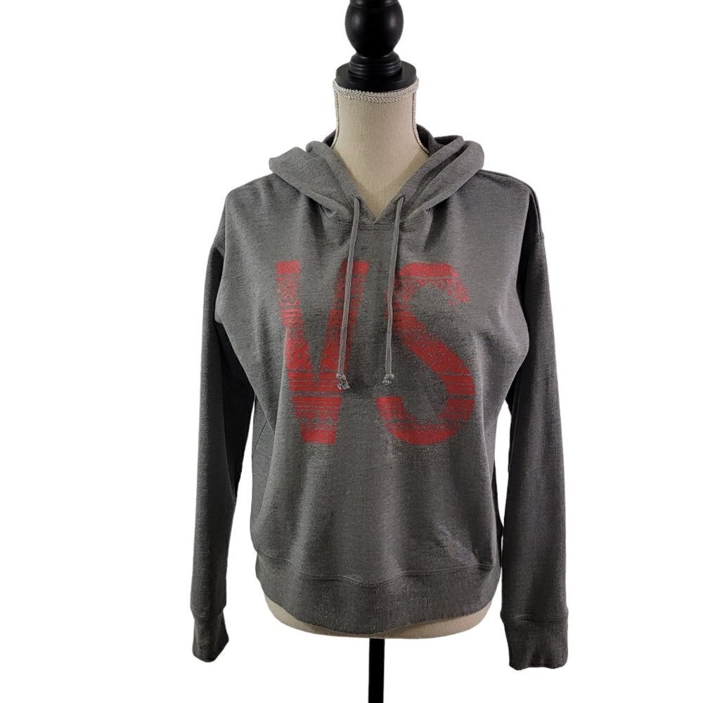 Victoria’s Secret VS Gray Pullover Cropped Hooded Sweatshirt – Size Small Hoodie